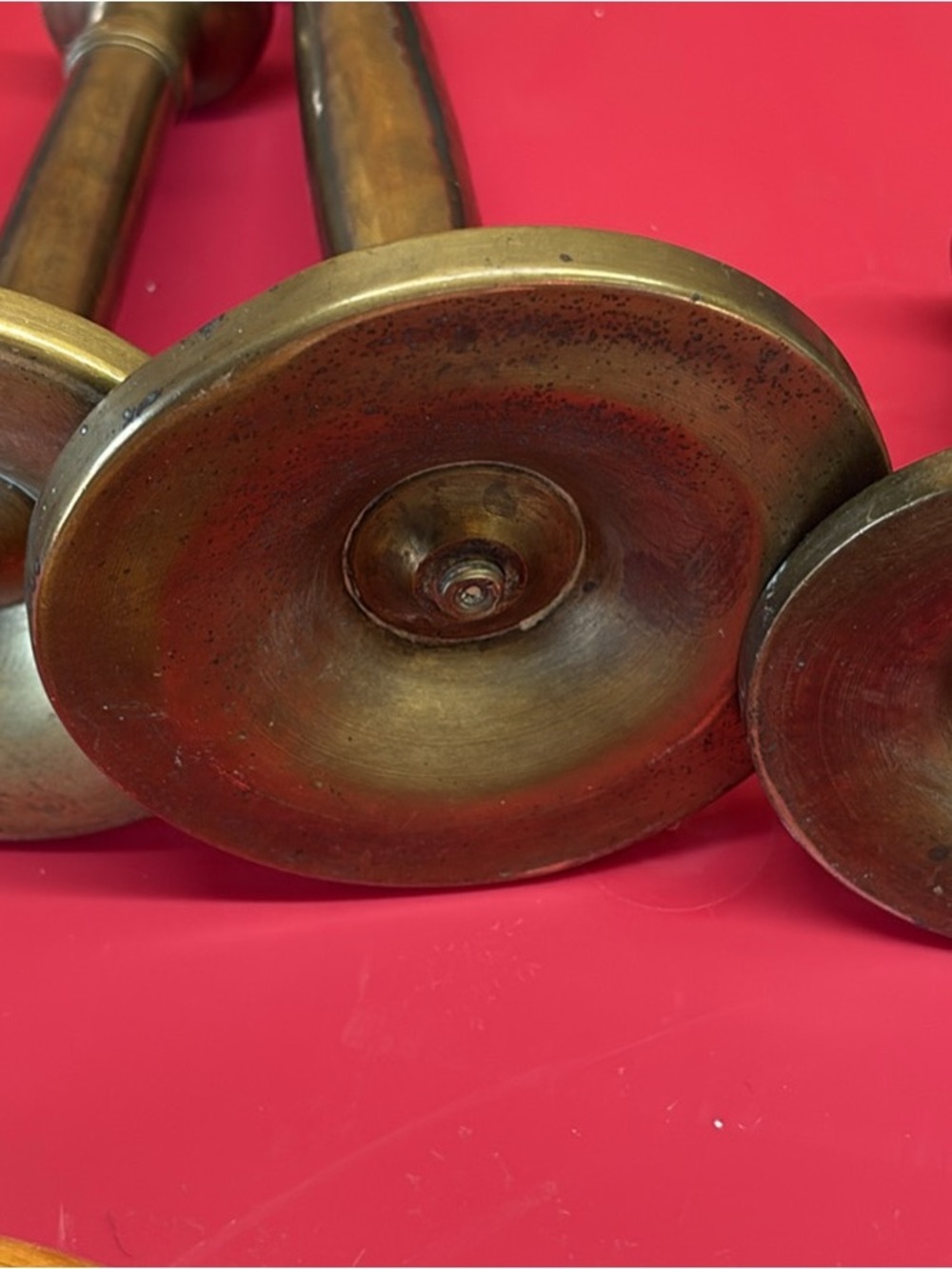 Unbranded Antique Brass Candlestick Set - Brass Finish - Picture 2 of 2